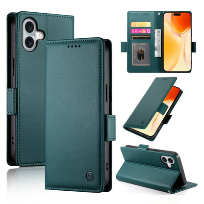 Side Buckle Magnetic Frosted Leather Phone Case, For iPhone 16 Pro, For iPhone 16 Plus, For iPhone 16