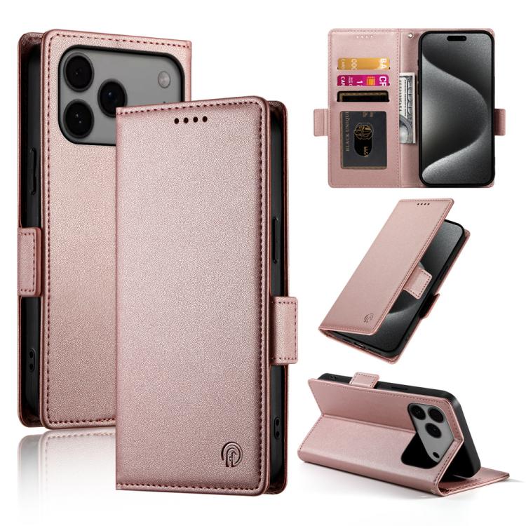 Side Buckle Magnetic Frosted Leather Phone Case, For iPhone 17e / 16e, For iPhone 17 Pro Max, For iPhone 17 Pro