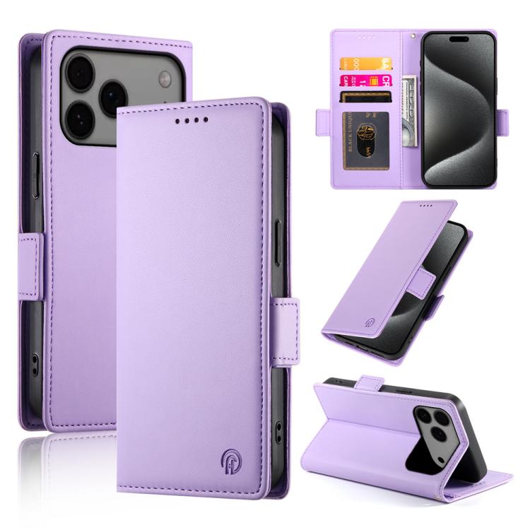 Side Buckle Magnetic Frosted Leather Phone Case, For iPhone 17e / 16e, For iPhone 17 Pro Max, For iPhone 17 Pro