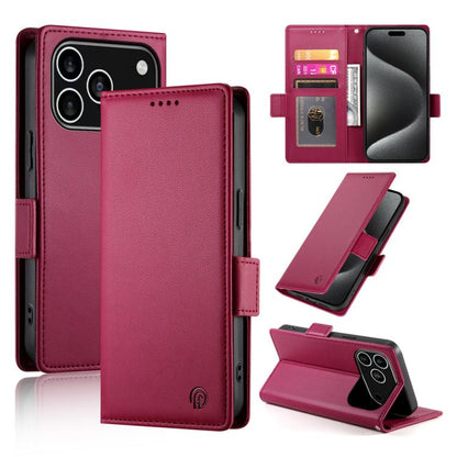 Side Buckle Magnetic Frosted Leather Phone Case, For iPhone 17e / 16e, For iPhone 17 Pro Max, For iPhone 17 Pro