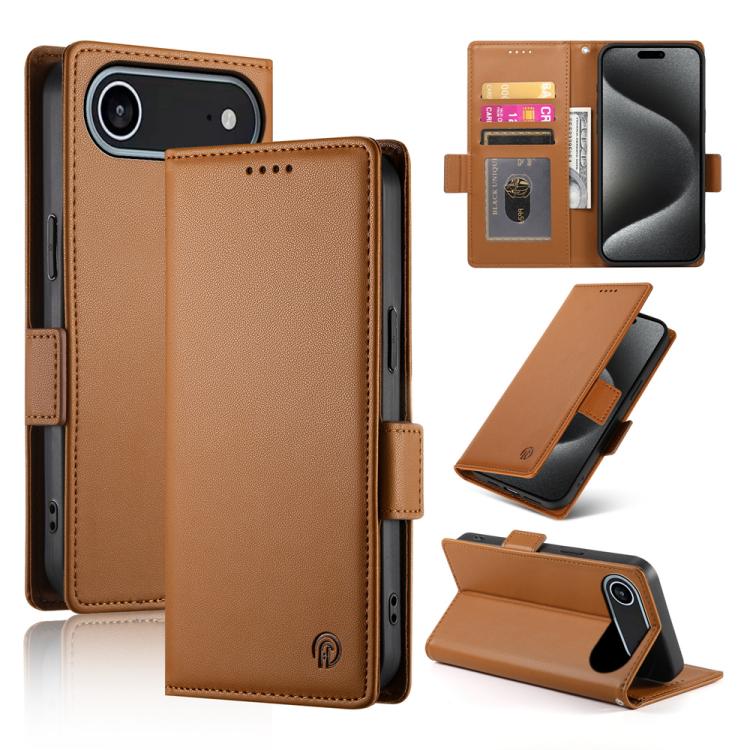 Side Buckle Magnetic Frosted Leather Phone Case, For iPhone 17, For iPhone Air, For iPhone 16 Pro Max