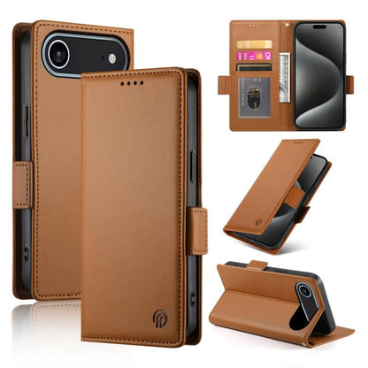 Side Buckle Magnetic Frosted Leather Phone Case, For iPhone 17, For iPhone Air, For iPhone 16 Pro Max
