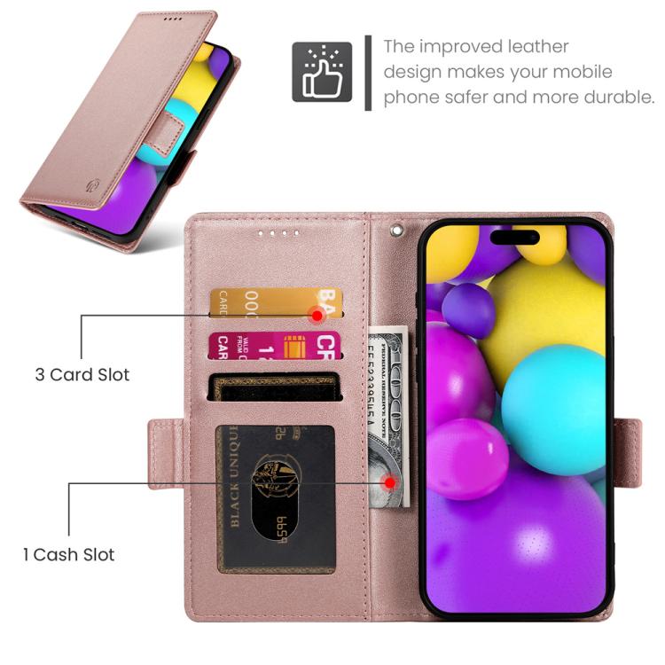 Side Buckle Magnetic Frosted Leather Phone Case, For iPhone 17, For iPhone Air, For iPhone 16 Pro Max