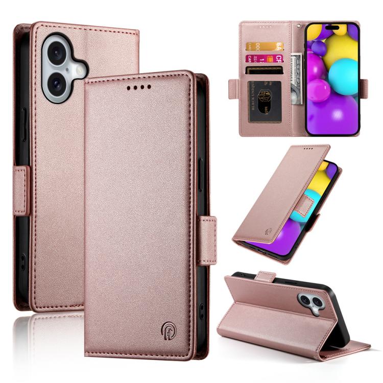 Side Buckle Magnetic Frosted Leather Phone Case, For iPhone 17, For iPhone Air, For iPhone 16 Pro Max