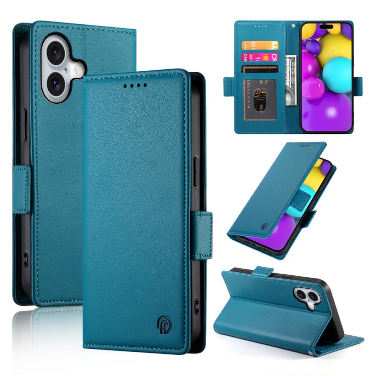 Side Buckle Magnetic Frosted Leather Phone Case, For iPhone 17, For iPhone Air, For iPhone 16 Pro Max
