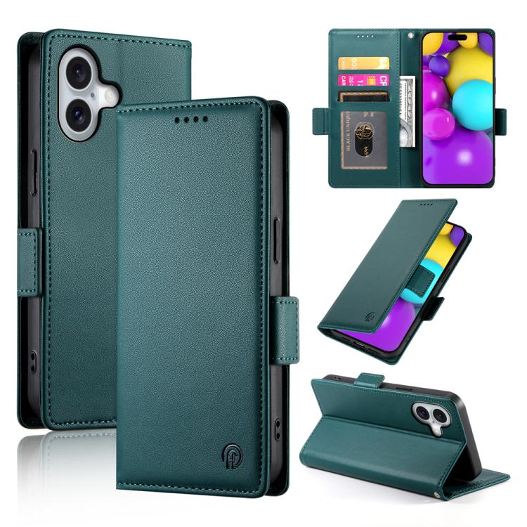 Side Buckle Magnetic Frosted Leather Phone Case, For iPhone 17, For iPhone Air, For iPhone 16 Pro Max