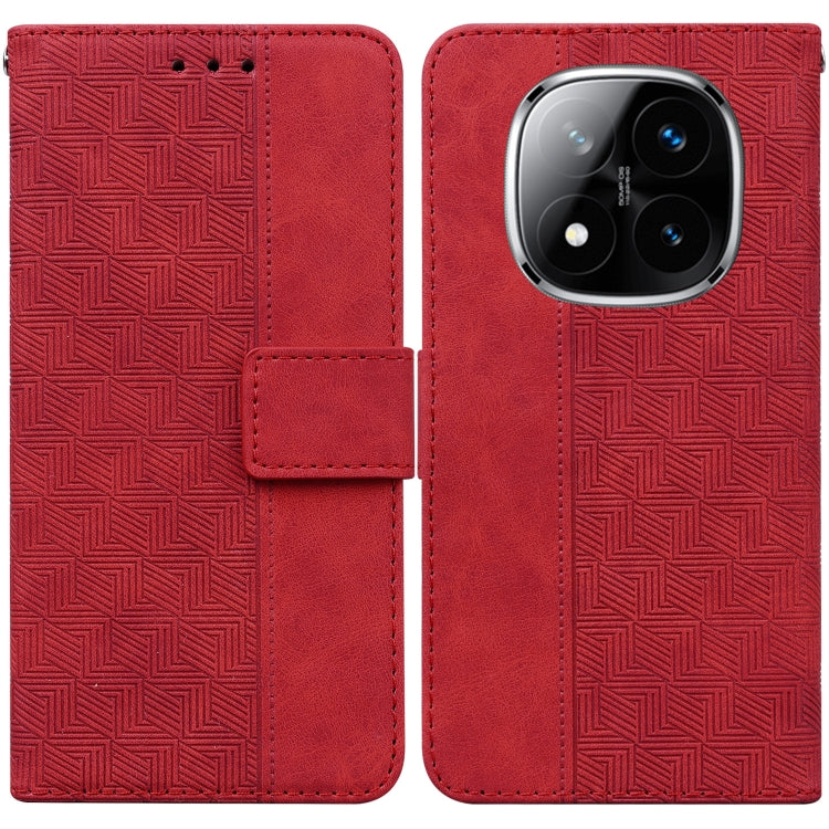 Geometric Embossed Leather Phone Case, For Redmi Note 14 4G 163.25mm, For Redmi Note 14 5G, For Redmi Note 14 Pro / Note 14 Pro+ 5G, For Redmi 14C 4G
