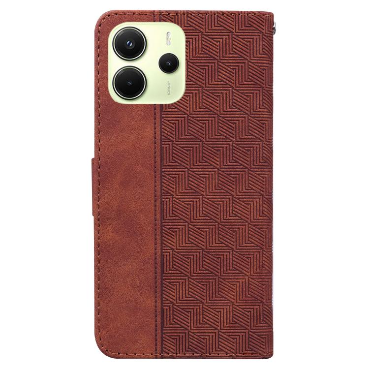 Geometric Embossed Leather Phone Case, For Redmi Note 14 4G 163.25mm, For Redmi Note 14 5G, For Redmi Note 14 Pro / Note 14 Pro+ 5G, For Redmi 14C 4G