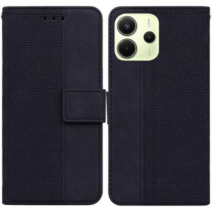 Geometric Embossed Leather Phone Case, For Redmi Note 14 4G 163.25mm, For Redmi Note 14 5G, For Redmi Note 14 Pro / Note 14 Pro+ 5G, For Redmi 14C 4G