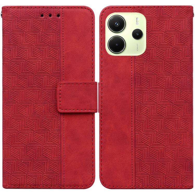 Geometric Embossed Leather Phone Case, For Redmi Note 14 4G 163.25mm, For Redmi Note 14 5G, For Redmi Note 14 Pro / Note 14 Pro+ 5G, For Redmi 14C 4G