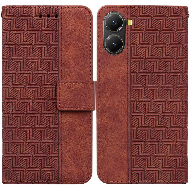 Geometric Embossed Leather Phone Case