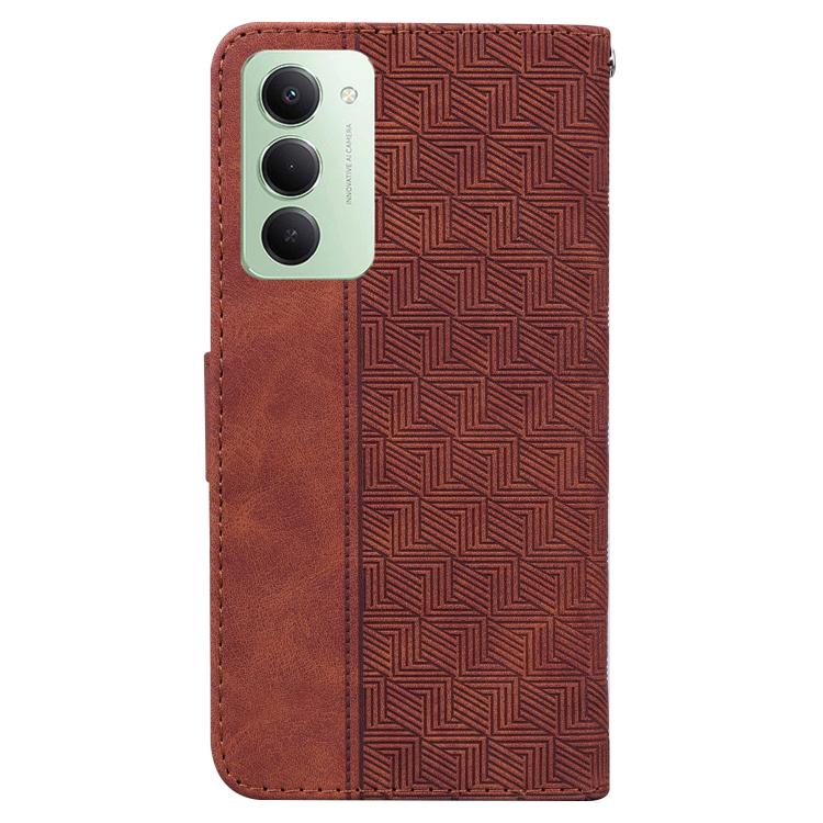 Geometric Embossed Leather Phone Case, For Redmi 15 5G Global / 15 4G SEA 169.5mm, For Redmi 15 5G / 4G EU 171mm, For Redmi A5 4G 173.3mm, For Redmi A5 4G 171.7mm