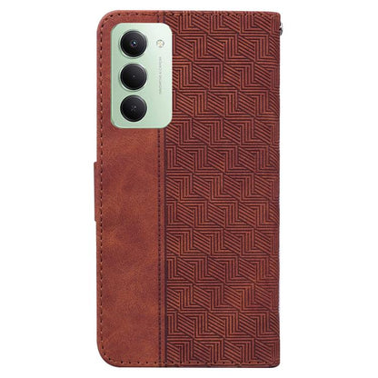 Geometric Embossed Leather Phone Case, For Redmi 15 5G Global / 15 4G SEA 169.5mm, For Redmi 15 5G / 4G EU 171mm, For Redmi A5 4G 173.3mm, For Redmi A5 4G 171.7mm