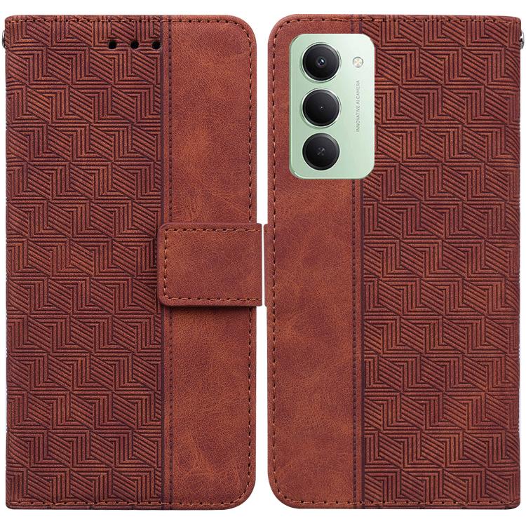 Geometric Embossed Leather Phone Case, For Redmi 15 5G Global / 15 4G SEA 169.5mm, For Redmi 15 5G / 4G EU 171mm, For Redmi A5 4G 173.3mm, For Redmi A5 4G 171.7mm