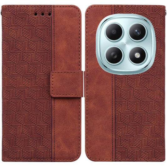 Geometric Embossed Leather Phone Case, For Redmi Note 15 4G / 5G Global 164mm / Poco M8 5G, For Redmi Note 15 Pro 4G Global 163.2mm, For Redmi Note 15 Pro 5G Global 163.6mm, For Redmi 15C 5G / 4G EU 173mm / Poco C85 5G