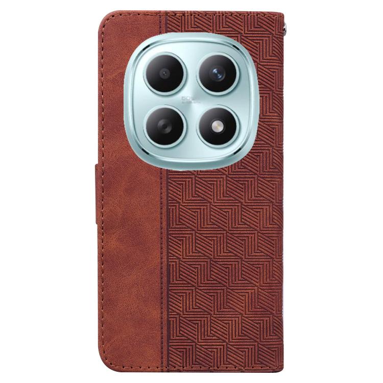 Geometric Embossed Leather Phone Case, For Redmi Note 15 4G / 5G Global 164mm / Poco M8 5G, For Redmi Note 15 Pro 4G Global 163.2mm, For Redmi Note 15 Pro 5G Global 163.6mm, For Redmi 15C 5G / 4G EU 173mm / Poco C85 5G