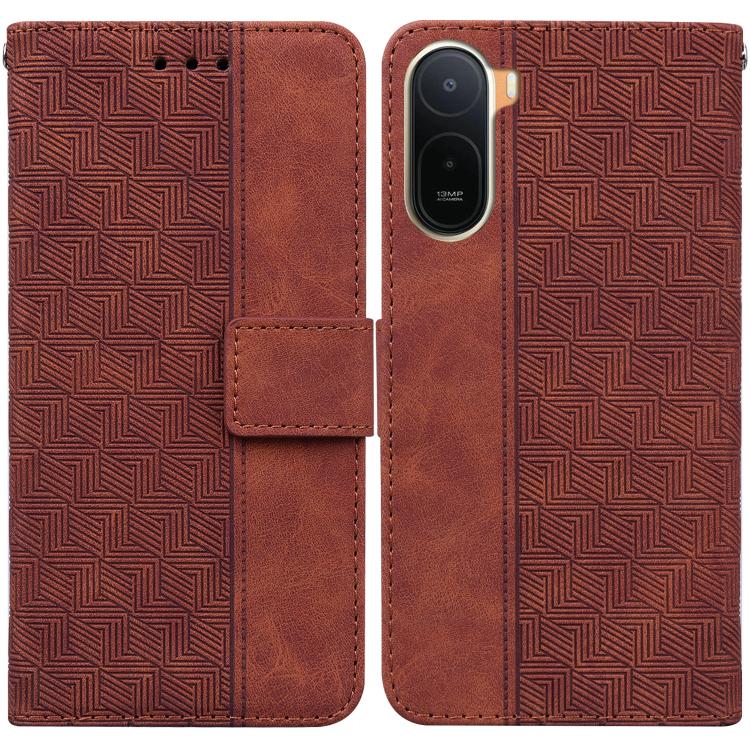 Geometric Embossed Leather Phone Case, For Redmi A7 Pro 4G / 5G 171mm / Poco C85x 5G, For Redmi Turbo 5 Max 5G / Poco X8 Pro Max 5G, For Redmi Turbo 5 5G / Poco X8 Pro 5G, For Redmi Note 15 Pro+ 5G 163.3mm / Poco M8 Pro 5G