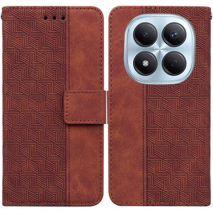 Geometric Embossed Leather Phone Case, For Redmi Note 15 4G / 5G Global 164mm / Poco M8 5G, For Redmi Note 15 Pro 4G Global 163.2mm, For Redmi Note 15 Pro 5G Global 163.6mm, For Redmi 15C 5G / 4G EU 173mm / Poco C85 5G