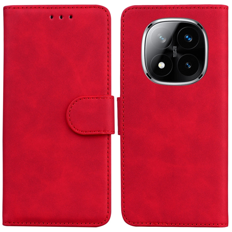 Skin Feel Pure Color Flip Leather Phone Case, For Redmi Turbo 4 / Xiaomi Poco X7 Pro, For Redmi Note 14 4G 163.25mm, For Redmi Note 14 5G, For Redmi Note 14 Pro / Note 14 Pro+ 5G