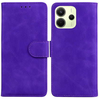 Skin Feel Pure Color Flip Leather Phone Case, For Redmi K80 / K80 Pro / Xiaomi Poco F7 Pro, For Redmi Note 14 4G 164.84mm, For Redmi Turbo 4 / Xiaomi Poco X7 Pro, For Redmi Note 14 4G 163.25mm