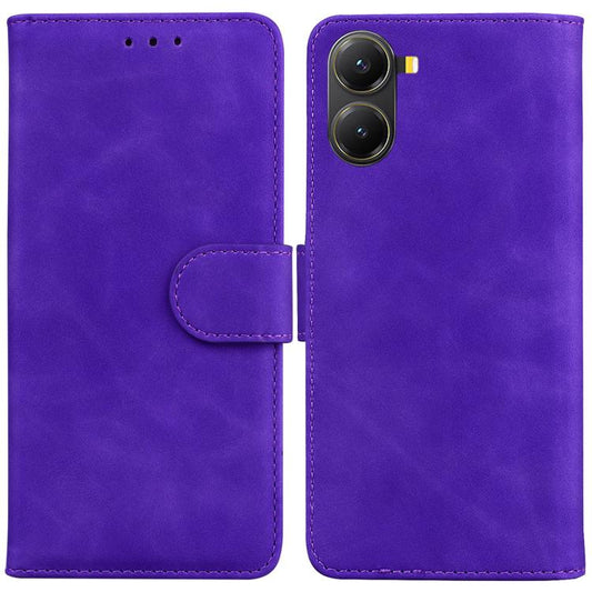 Skin Feel Pure Color Flip Leather Phone Case, For Redmi Turbo 4 / Xiaomi Poco X7 Pro, For Redmi Note 14 4G 163.25mm, For Redmi Note 14 5G, For Redmi Note 14 Pro / Note 14 Pro+ 5G