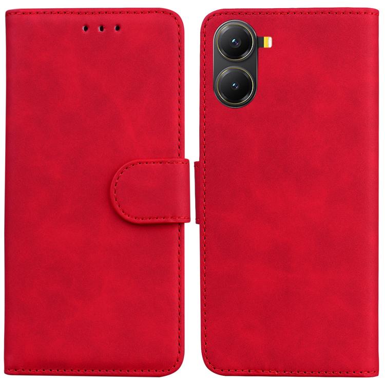 Skin Feel Pure Color Flip Leather Phone Case