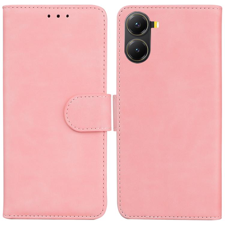 Skin Feel Pure Color Flip Leather Phone Case