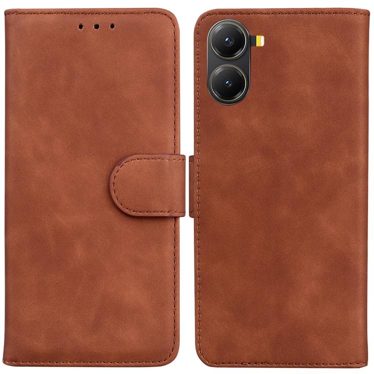 Skin Feel Pure Color Flip Leather Phone Case