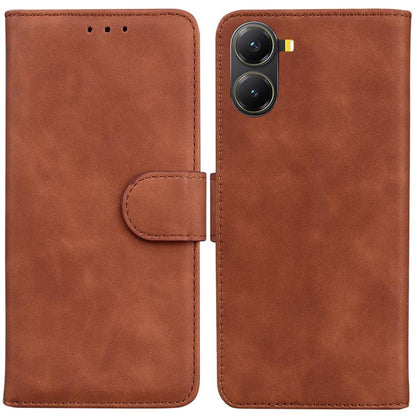 Skin Feel Pure Color Flip Leather Phone Case