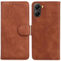 Skin Feel Pure Color Flip Leather Phone Case