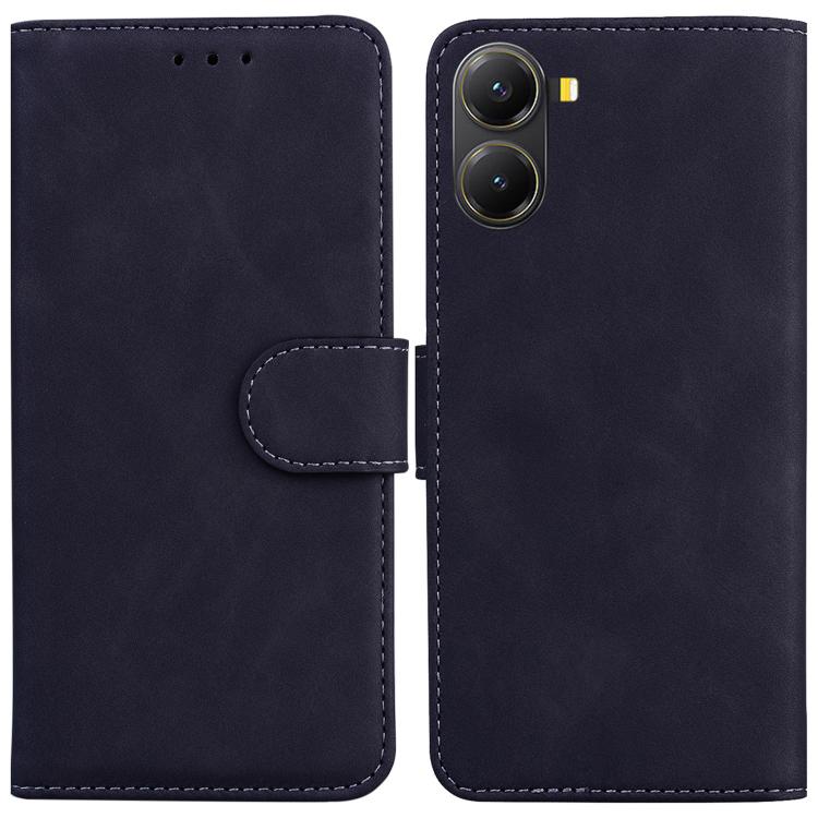 Skin Feel Pure Color Flip Leather Phone Case