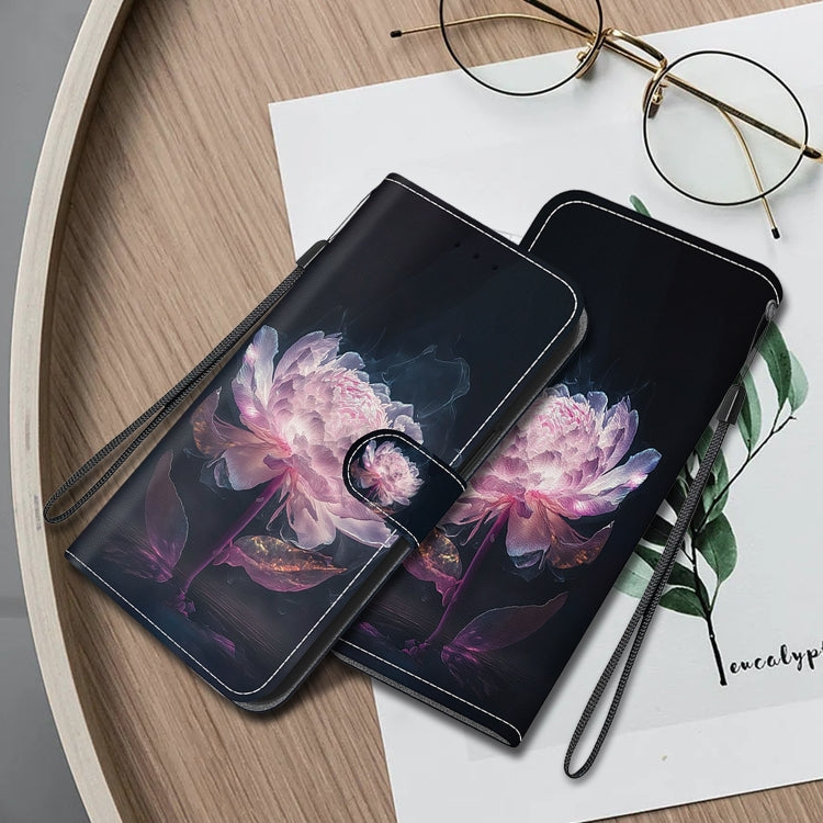 Crystal Texture Colored Drawing Leather Phone Case