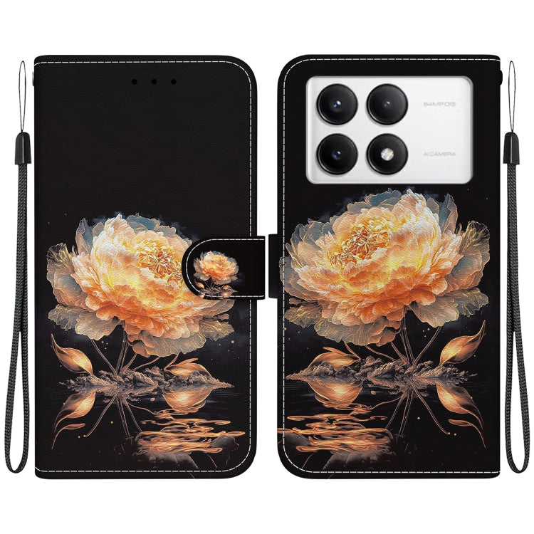 Crystal Texture Colored Drawing Leather Phone Case