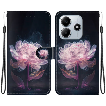 Crystal Texture Colored Drawing Leather Phone Case