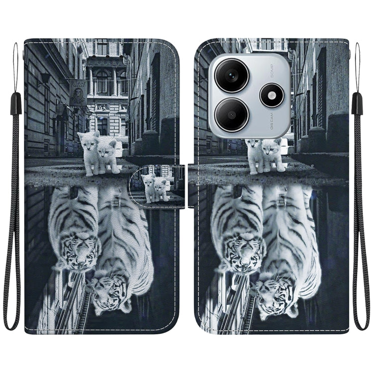 Crystal Texture Colored Drawing Leather Phone Case