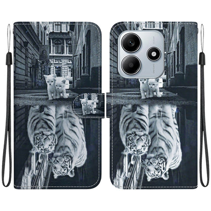 Crystal Texture Colored Drawing Leather Phone Case