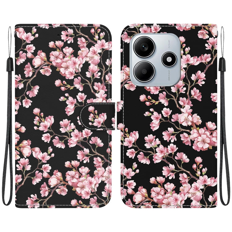 Crystal Texture Colored Drawing Leather Phone Case