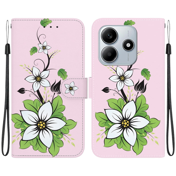 Crystal Texture Colored Drawing Leather Phone Case