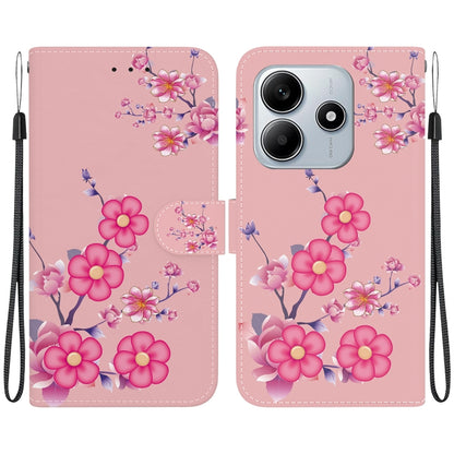 Crystal Texture Colored Drawing Leather Phone Case