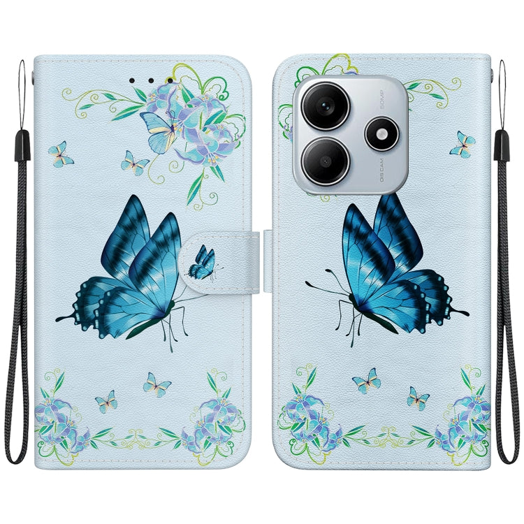 Crystal Texture Colored Drawing Leather Phone Case