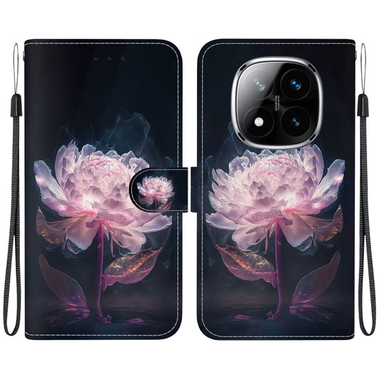 Crystal Texture Colored Drawing Leather Phone Case, For Redmi Note 14 Pro / Note 14 Pro+ 5G, For Redmi 14C 4G