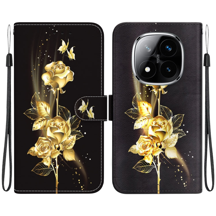 Crystal Texture Colored Drawing Leather Phone Case, For Redmi Note 14 Pro / Note 14 Pro+ 5G, For Redmi 14C 4G