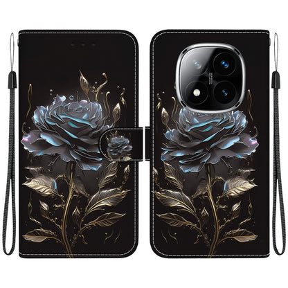 Crystal Texture Colored Drawing Leather Phone Case, For Redmi Note 14 Pro / Note 14 Pro+ 5G, For Redmi 14C 4G
