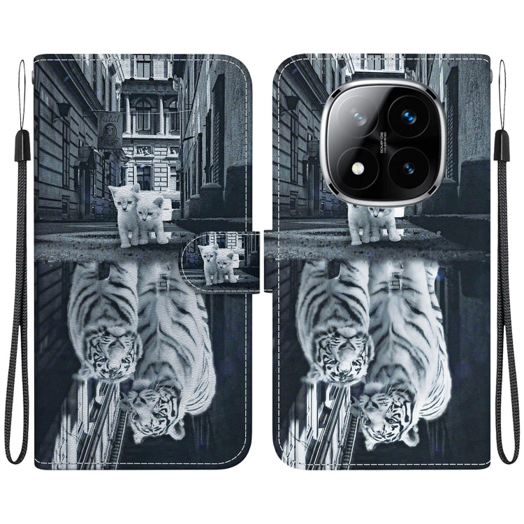 Crystal Texture Colored Drawing Leather Phone Case