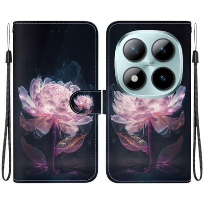 Crystal Texture Colored Drawing Leather Phone Case, For Redmi Note 15 Pro 4G Global 163.2mm, For Redmi Note 15 Pro 5G Global 163.6mm