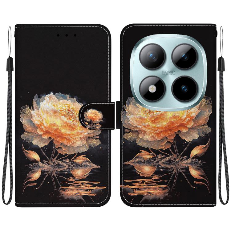 Crystal Texture Colored Drawing Leather Phone Case, For Redmi Note 15 Pro 4G Global 163.2mm, For Redmi Note 15 Pro 5G Global 163.6mm