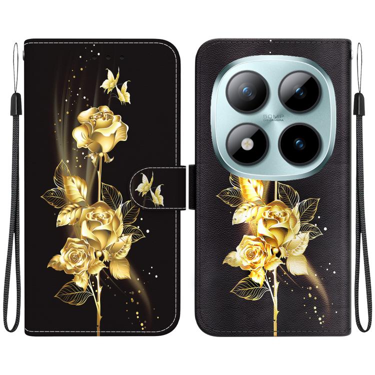 Crystal Texture Colored Drawing Leather Phone Case, For Redmi Note 15 Pro 4G Global 163.2mm, For Redmi Note 15 Pro 5G Global 163.6mm