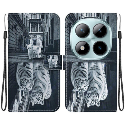 Crystal Texture Colored Drawing Leather Phone Case, For Redmi Note 15 Pro 4G Global 163.2mm, For Redmi Note 15 Pro 5G Global 163.6mm