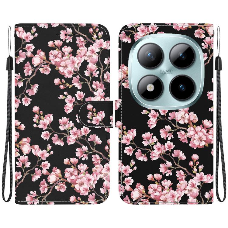 Crystal Texture Colored Drawing Leather Phone Case, For Redmi Note 15 Pro 4G Global 163.2mm, For Redmi Note 15 Pro 5G Global 163.6mm