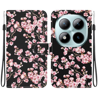 Crystal Texture Colored Drawing Leather Phone Case, For Redmi Note 15 Pro 4G Global 163.2mm, For Redmi Note 15 Pro 5G Global 163.6mm
